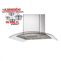 Cata - Páraelszívó ISLA GAMMA 900 X/E inox-üveg LED + AJÁNDÉK Cata PROFESSIONAL edényszett - A készlet erejéig rendelhető!