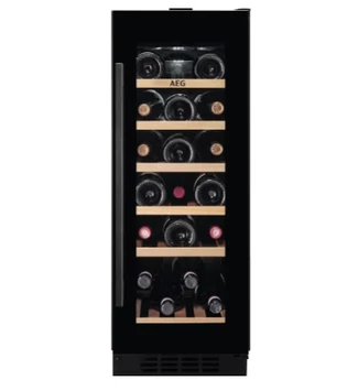 AEG AWS4020B5B Beépíthető borhűtő, UV-szűrős ajtó, 6 kihúzható fa polc, LED világítás, 42dB, 20 palack, 82 cm 