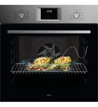 AEG OA5CB31SM SteamBake/SurroundCook beépíthető gőzsütő, maghőmérő, öntisztító hátfal + aqua clean tisztítás